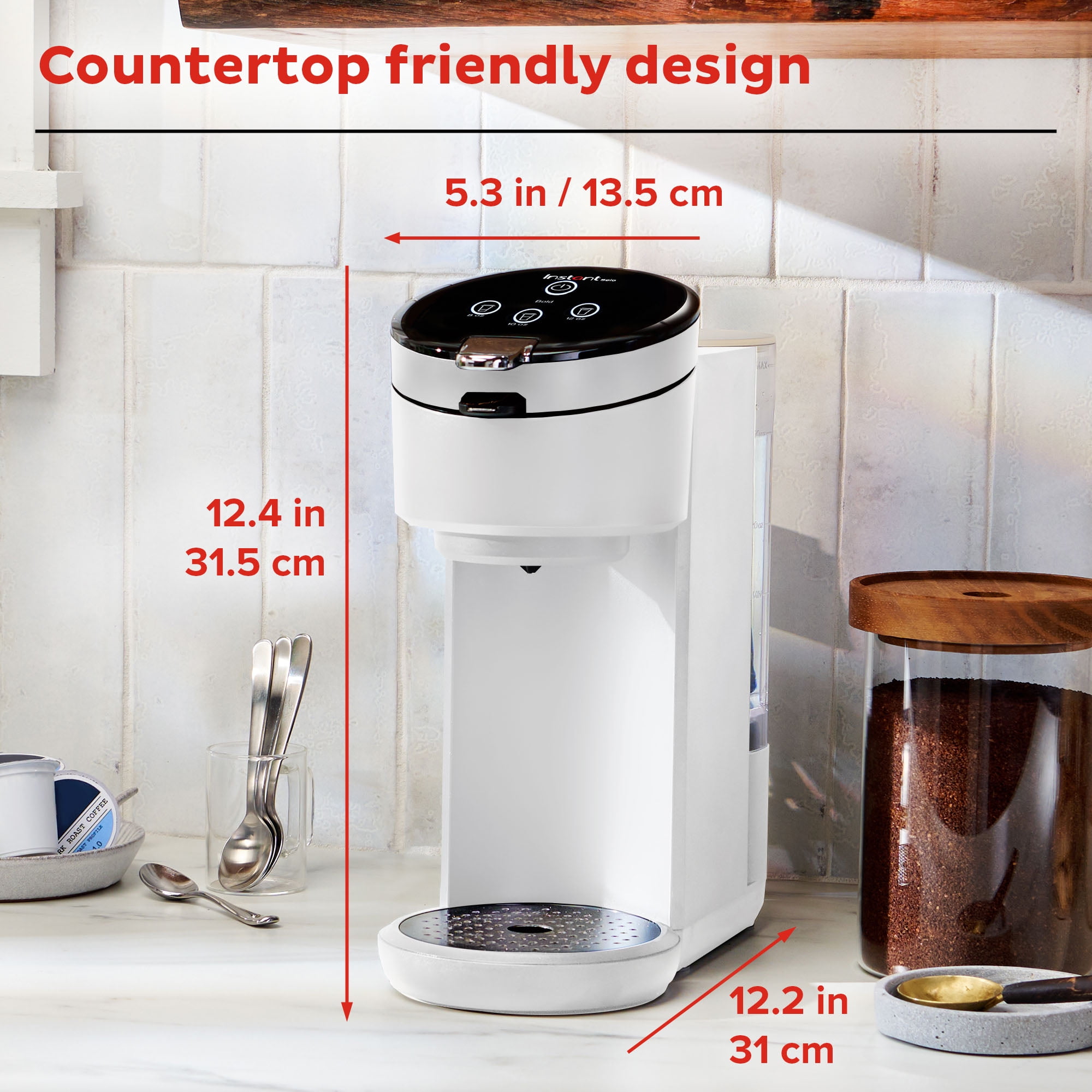 Instant Solo 2 in 1 Ground Coffee K Cup Brewer with 3 Brew Sizes White Walmart