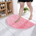 thumbnail image 3 of Btomtd 19.68' x 31.49' Semi-Circle Bath Rug Chenille Floor Mat Absorbent Toilet Cover Secure Grip Non Slip Entry Carpet Household Decor, Pink, 3 of 4