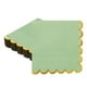 thumbnail image 1 of Uxcell 50 Pcs Servilletas de cóctel con borde ondulado y dorado, servilletas de papel desechables de 5 x 5 pulgadas para decoración de mesa de fiesta de compromiso, boda y aniversario, verde pálido, 1 of 7