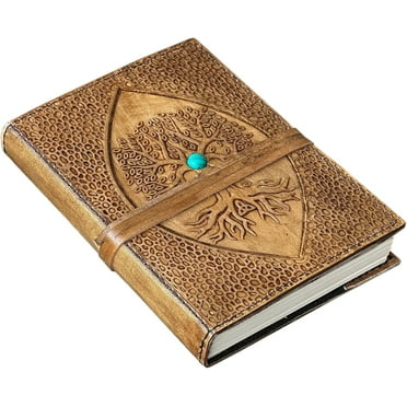 Leather Lined Journal For Women Men, Journaling Notebooks, Leather Refillable Travelers Notebook Journals For Writing, Five Minute Tree Of Life Leather Bound Journal, Journal Travel Journal For Women