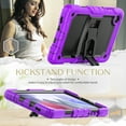 thumbnail image 3 of ELEHOLD for Samsung Tab A7 10.4 inch 2020 SM-T500 Ragged Case, Soft Silicone Hard PC Shoulder Strap Built-Kickstand Anti-Drop Shockproof Heavy Duty Protective Cover Case,Purple, 3 of 9