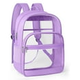 thumbnail image 1 of Hearthoom Clear PVC Backpack See Through Bookbag Reinforced Strap Waterproof Lightweight for Travel Gym Beach Essentials, 1 of 8