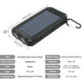 thumbnail image 6 of CATGOOD Solar Charger for Cell Phone 20000mAh, Portable Solar Power Bank with Dual 5V USB Ports, 2 Led Light Flashlight, Compass (Black), 6 of 8