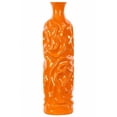 thumbnail image 1 of Urban Trends Collection 24450 Ceramic Round Cylindrical Vase With Neck & Wrinkled Sides- Large - Orange, 1 of 1
