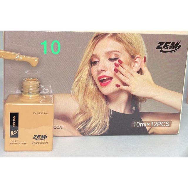 Enamel Zem Nail Gel Soak Off Color Coat 10ml Uv/Led Novas Cores Empaquetado cuadrado Deng Xun unisex