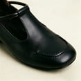 thumbnail image 4 of Shrysg Women's Vintage Mary Jane T-Strap Low Heel Loafers Soft Faux Leather Daily Casual Dress Shoes Black, 4 of 6