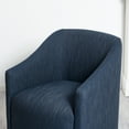 thumbnail image 6 of 25" Wide Upholstered Dining Chairs with Casters Modern Performance Fabric Barrel Back Rolling Dining Armchair for Kitchen Dining Room Living Room (Indigo), 6 of 10