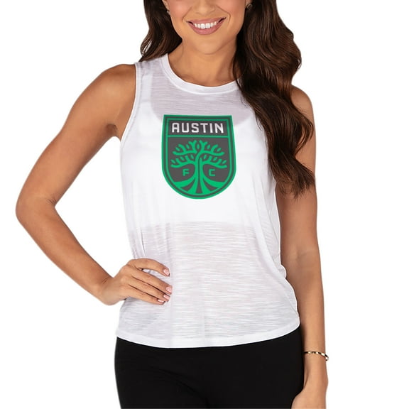 Women's Concepts Sport  White Austin FC Slub Knit Tank Top