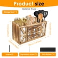 thumbnail image 5 of Tzdxfgl Wood Kitchen Utensil Holder for Countertop, Silverware Organizer with 3 Compartments, Large, Brown, 5 of 11