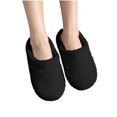 thumbnail image 4 of Risckoth Women's Closed Toe Slippers Plush Fleece Round Head Cozy Indoor Shoes, Black, 4 of 5
