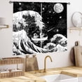 thumbnail image 4 of Astronauts Curtains,Black White Outer Space Astronaut Universe Galaxy Planets Funny Kids Boys Nursery Bedroom Living Room Window Treatments Drapes 2 Panel Set 2 Panels,55X39 Inch, 4 of 5