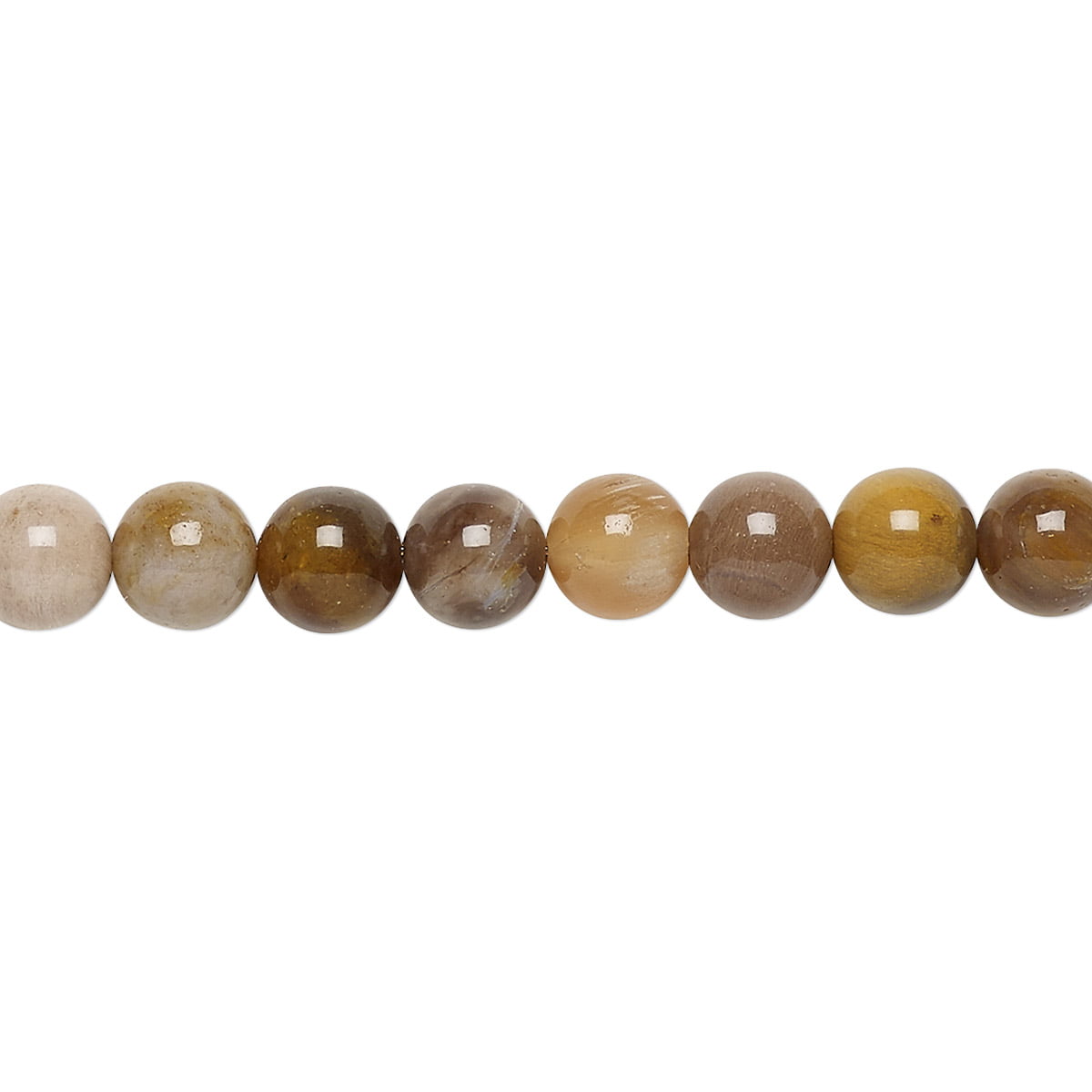 6mm Natural Wood Round Rocaille Beads 16" 
