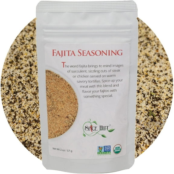 The Spice Hut - Fajita Seasoning - Organic, Salt-Free Seasoning - Spice Blend for Flavorful Mexican Food, Vegan, Gluten-Free, Keto -NO MSG- 2oz Resealable Pouch