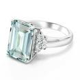 thumbnail image 5 of Gem Stone King 925 Sterling Silver Sky Blue Simulated Aquamarine Ring for Women (6.94 Cttw, Gemstone Birthstone, Emerald Cut 14X10MM, Available in Size 5, 6, 7, 8, 9), 5 of 7