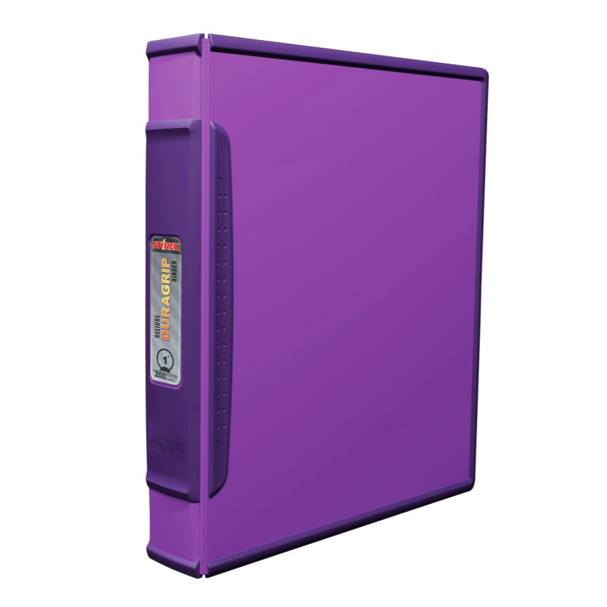 Storex DuraGrip Binder, 1Inch, ORing, Hard Poly, Purple (Case of 4