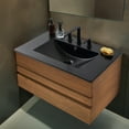 thumbnail image 3 of JONATHAN Y Ancillary 3-Hole 30 in. W x 18.25 in. D Classic Contemporary Rectangular Ceramic Single Sink Basin Vanity Top, Black, 3 of 8