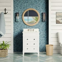 Eleanor 24" Bathroom Vanity with White Cabinet and Engineered Marble Top