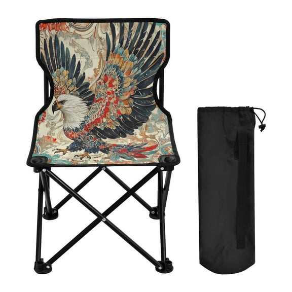 YAZAOO Camping Chairs Modern Ornate Eagless Painting Pattern Folding chair
