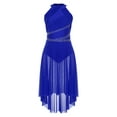 thumbnail image 3 of Lejafay Women's Lyrical Dance Costume Halter Sleeveless Modern Contemporary Dance Dress Blue M, 3 of 7