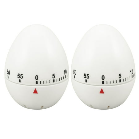 

Frcolor 2 Pcs Practical Egg Shape Mechanical Rotate Timer Household Countdown Timer Manual Cooking Timekeeper Kitchen Reminder (White 60 Minutes Style)