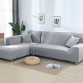 thumbnail image 3 of Funda de sofá sólida para sala de estar, funda elástica para sofá de 1, 2, 3 o 4 plazas, funda protectora para sofá de esquina en forma de L, funda para chaise longue, 3 of 5