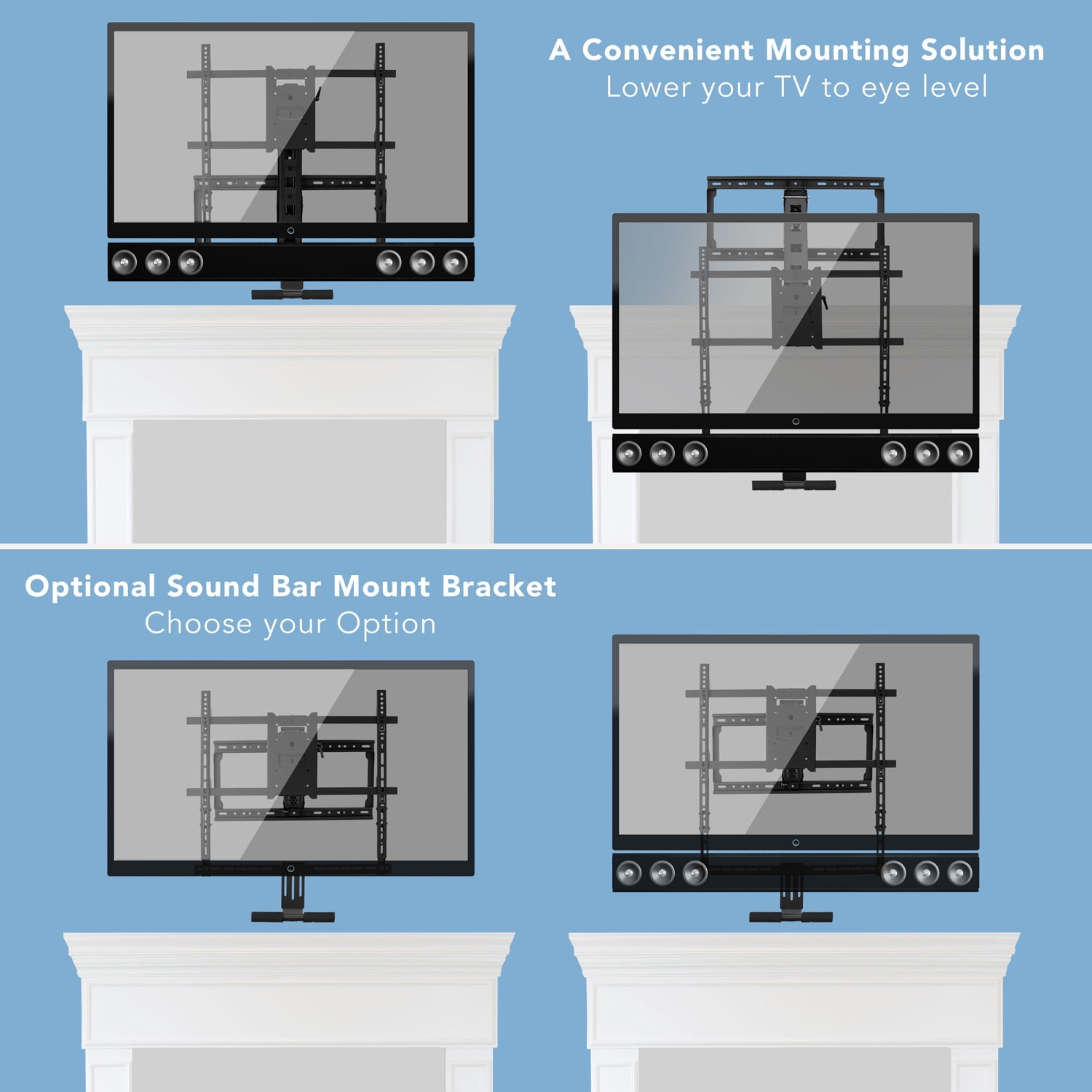 Mount-It! Pull Down Tv Mount, Mantel Mount, Fireplace Mount, Fits 40- 80  Tv's, Capacity 62 lbs. - Walmart.com