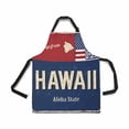 thumbnail image 2 of ASHLEIGH Hawaii Aloha Rusty Metal Sign with American Flag Adjustable Bib Apron with Pockets Commercial Restaurant and Home Kitchen Adjustable Apron, 2 of 2