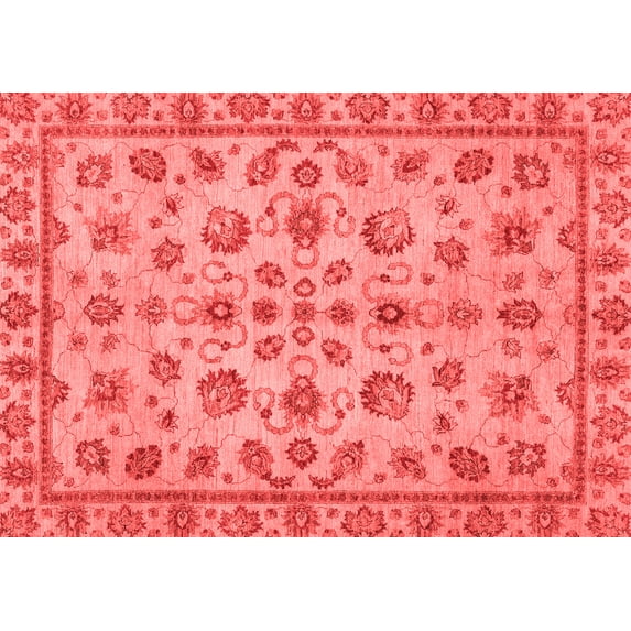 Ahgly Company Indoor Rectangle Abstract Red Modern Area Rugs, 7' x 10'
