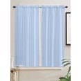 thumbnail image 2 of Bedroom Curtains 63 Inches length, Blue White Stripe Window Treatment Curtain Drapes, Modern Minimalist Geometric Striped Rod Pocket Curtain Panels for Living Room Kitchen, 42"x63", 2 Panels, 2 of 7