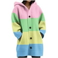 thumbnail image 2 of Timegard Jackets for Women Fall Winter Button down Hoodies Sweatshirts Color Block Knit Comfy Outerwear, 2 of 5