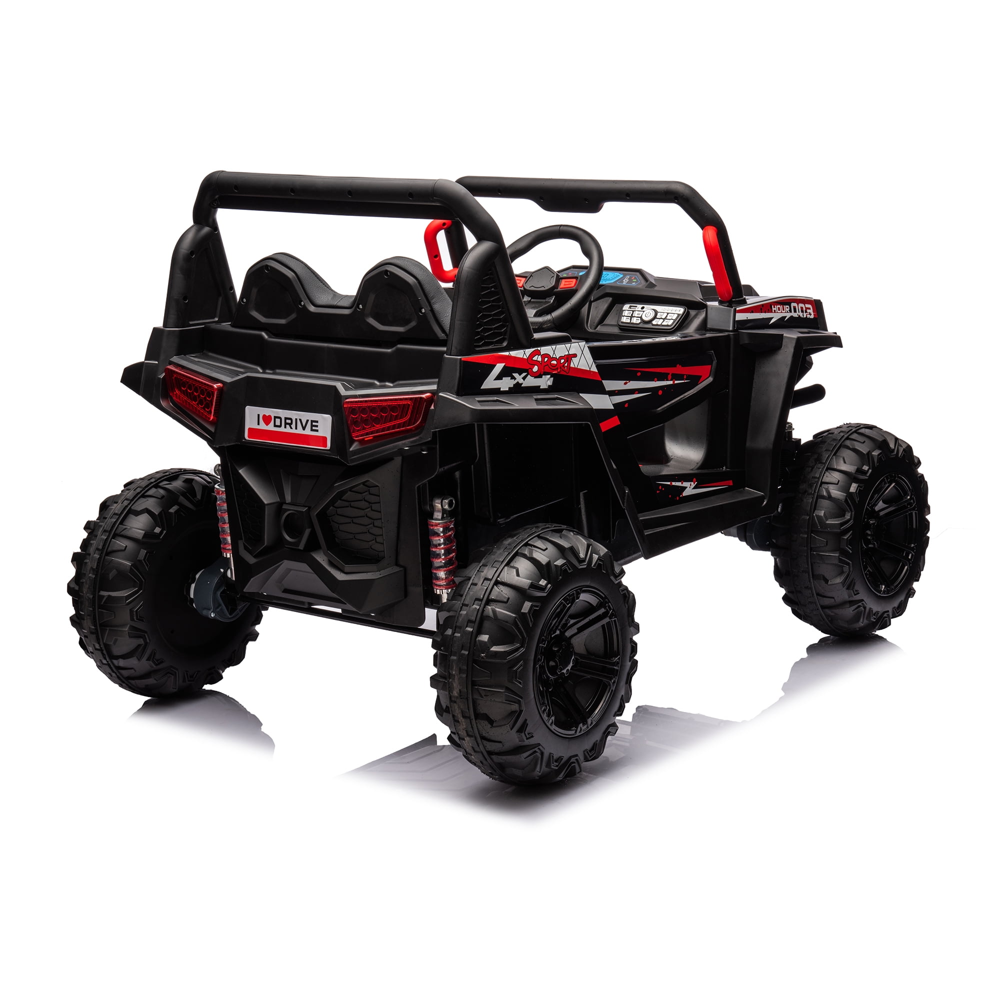 CIPACHO 12V Kids Ride On Truck with Remote Control, Electric Buggy Car Toys Off-Road UTV Vehicle, 4 Shock Absorbers, Black