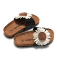 thumbnail image 5 of Girls Sunflower Cork Footbed Slip on Sandals Summer Beach Walking Slides Dress Slippers for Toddler Kids, 5 of 6
