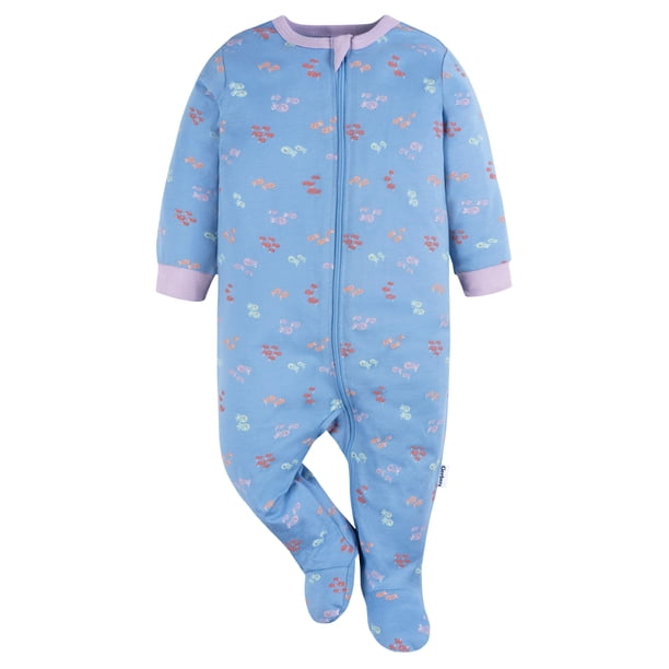 Gerber Essentials mameluco para bebé peces azul algodón seguro body ropa dormir