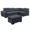 thumbnail image 3 of Miekor Furniture Haris 97" Dark Gray Fabric Sleeper Sofa Sectional with Adjustable Headrest and Storage Ottoman 37995, 3 of 5