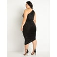 thumbnail image 3 of ELOQUII Women's Plus Size Ruched One Shoulder Dress, 3 of 3