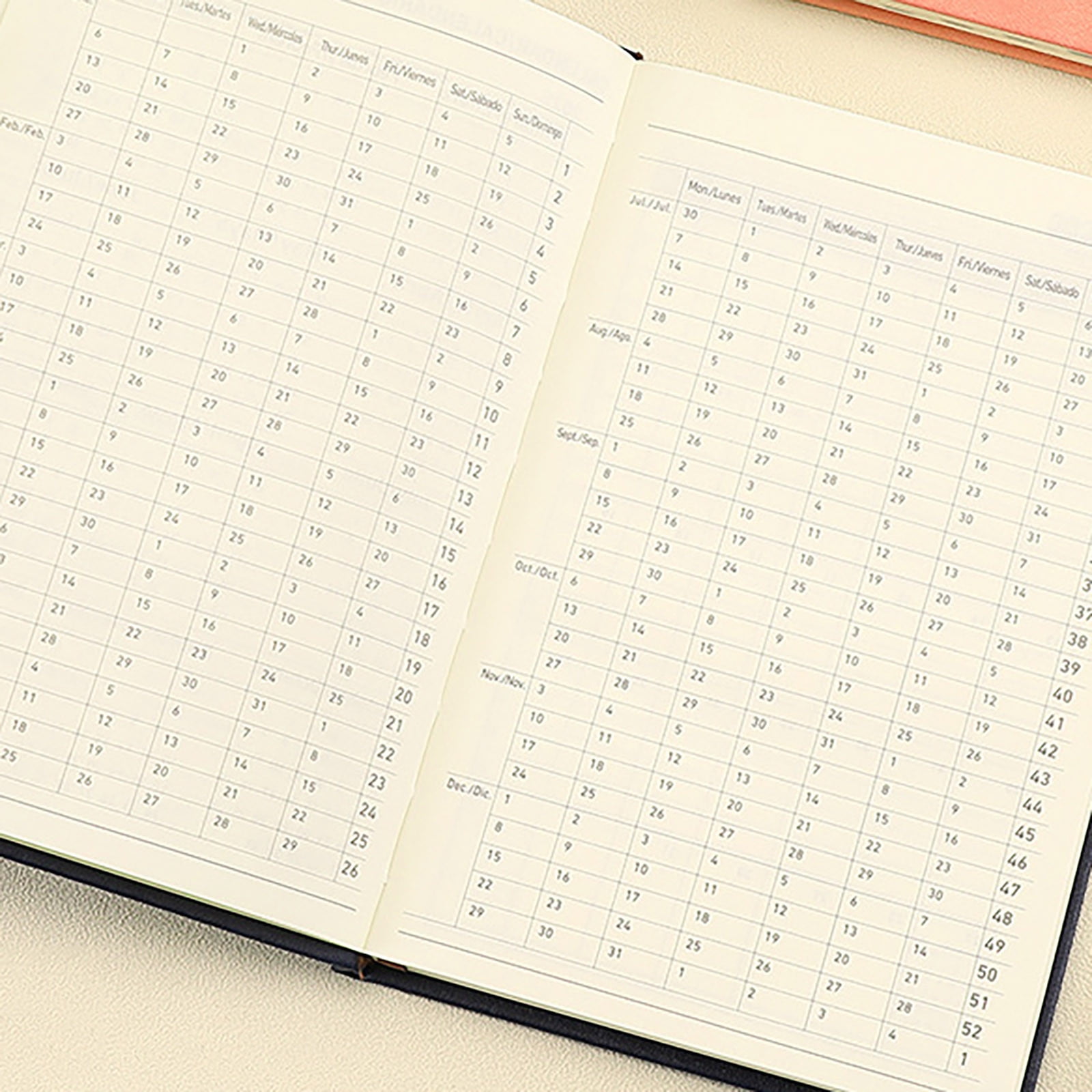 Weekly Planner Notebook Hardcover Calendar Planner With Monthly Tab 80Gsm Thick Paper Daily Planner 365-Day Office Plan