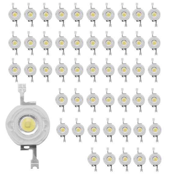 50Pcs 1W Diode High Power Cool Led Beads 1 Watt Lamp Chip 3V-3.4V