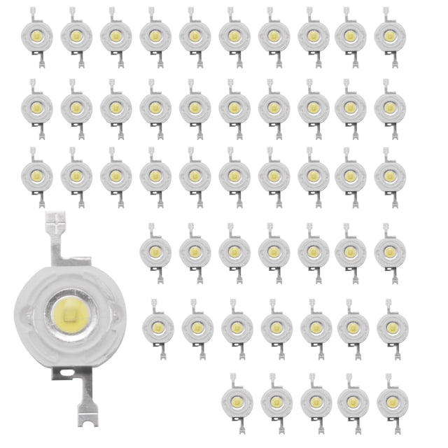 50Pcs 1W Diode High Power Cool Led Beads 1 Watt Lamp Chip 3V-3.4V