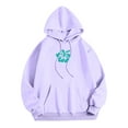 thumbnail image 4 of Womens Sea Turtle Print Hoodies Long Sleeve Hooded Sweatshirt Fall Casual Pullover, 4 of 6