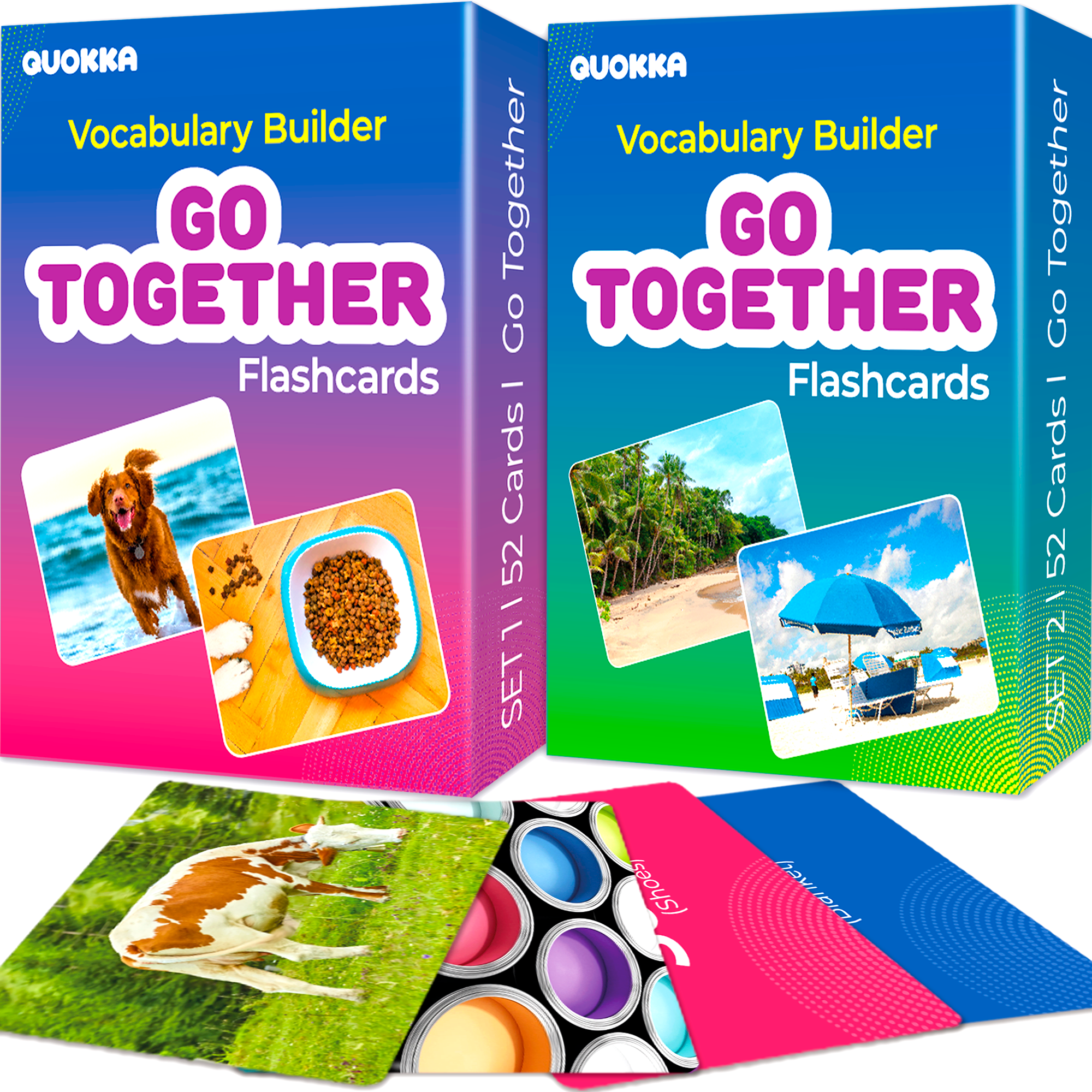 Quokka 104 Educational Flash Cards &ndash; Go Together Matching Game for Preschool Learning