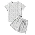 thumbnail image 1 of Ensemble Bebe Garçon Kids Boys and Girls Summer Personality Printed Short Sleeve T Shirt Top and Shorts Set Ensemble Bebe Fille White 3 Years-4 Years, 1 of 4