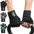 thumbnail image 2 of Guantes de levantamiento de pesas GOUNOD con soporte para muñeca, transpirables, antideslizantes, para gimnasio, culturismo, levantamiento de potencia, entrenamiento físico., 2 of 5