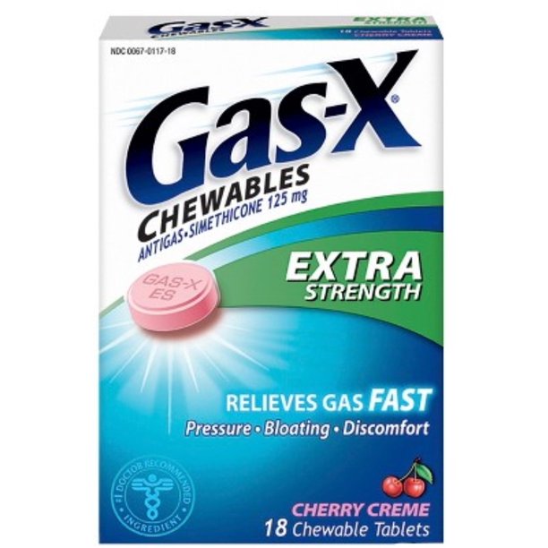 GasX Chewables Extra Strength Cherry Creme Tablets 48 ea (Pack of 6