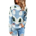 thumbnail image 1 of Chandail de Noël pour Femmes, Chandail en Molleton Chaud et Moelleux, Col Rond, Cardigan de Mode, Mignon, Imprimé Graphique, Tricoté, Doux, Fermeture Mi-Longue, 1 of 5