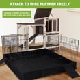 thumbnail image 5 of Aivituvin Rabbit Hutch Indoor Mobile Bunny Cage with Run Wooden 2 Story Guinea Pig Cage Outdoor for Small Animals with Wheels,Two Deeper No Leak Trays(Brown), 5 of 7