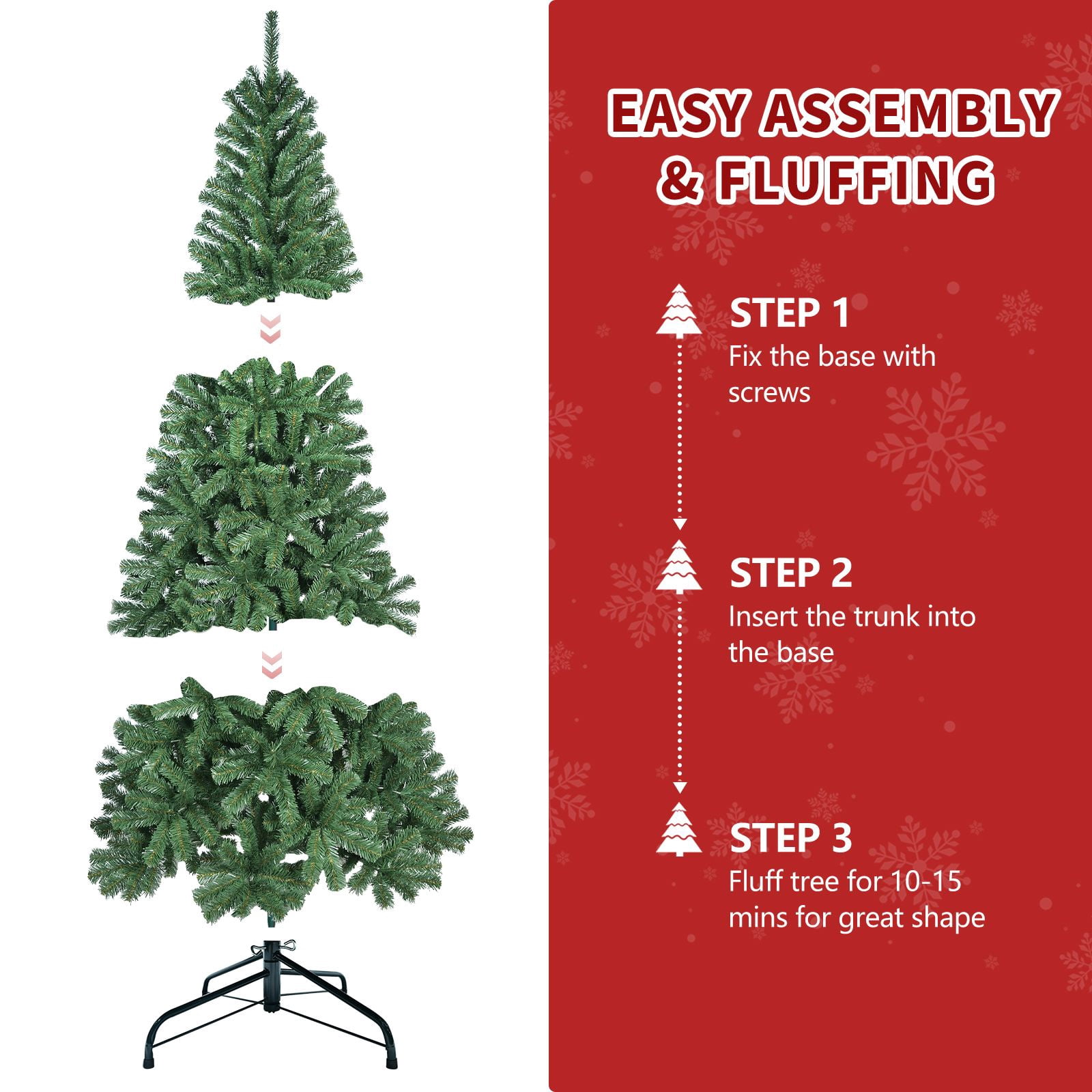 Alvantor 6FT Christmas Tree Full Shape Artificial Tree with 500 Tips for Indoor Holiday Decoration Green