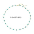 thumbnail image 3 of Bohemian Turquoise Beaded Chokers Necklace 14K Gold Plated Stainless Steel Jewelry For Women Summers Beach Accessory, 3 of 8