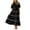 Black, variant on Riforla Women's Summer Button Down Shirt Dress Short Puffy Sleeve Tiered Ruffle Flowy Long Maxi Dresses Black L