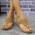 thumbnail image 4 of XUNKUSGA Sandals Women Dressy Arch Support Orthopedic Sandals for Women Vintage Lightweight Breathable Slip On Orthotic Thong Flip Flops 6-10.5,Yellow, 4 of 5