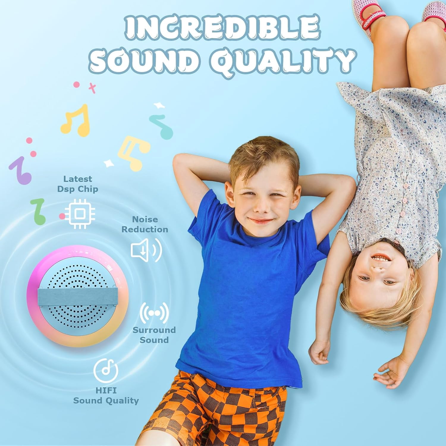 Mini Karaoke Machine, Karaoke Machine for Kids Toys, Portable Bluetooth Speaker Mini Karaoke Machine with 2 Wireless Microphones, Karaoke Gifts for Adults Kids Birthday Home Party (Blue)